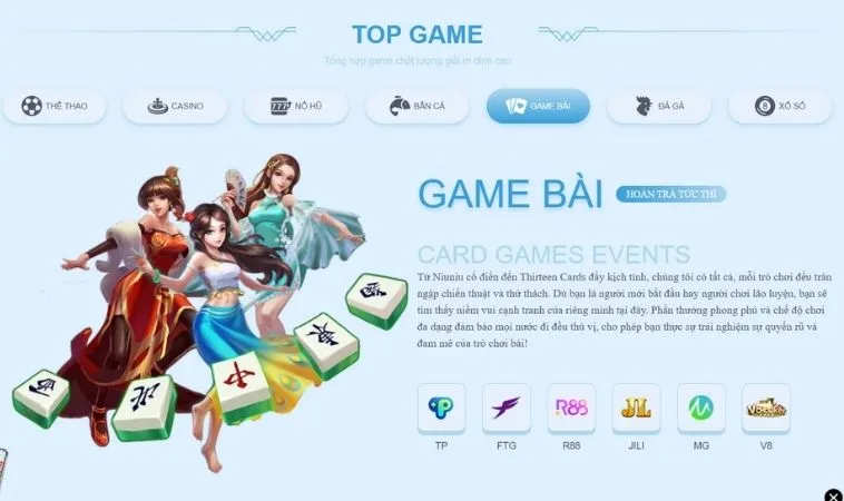 Đa dạng các thể loại game để trải nghiệm tại nhà cái WW88